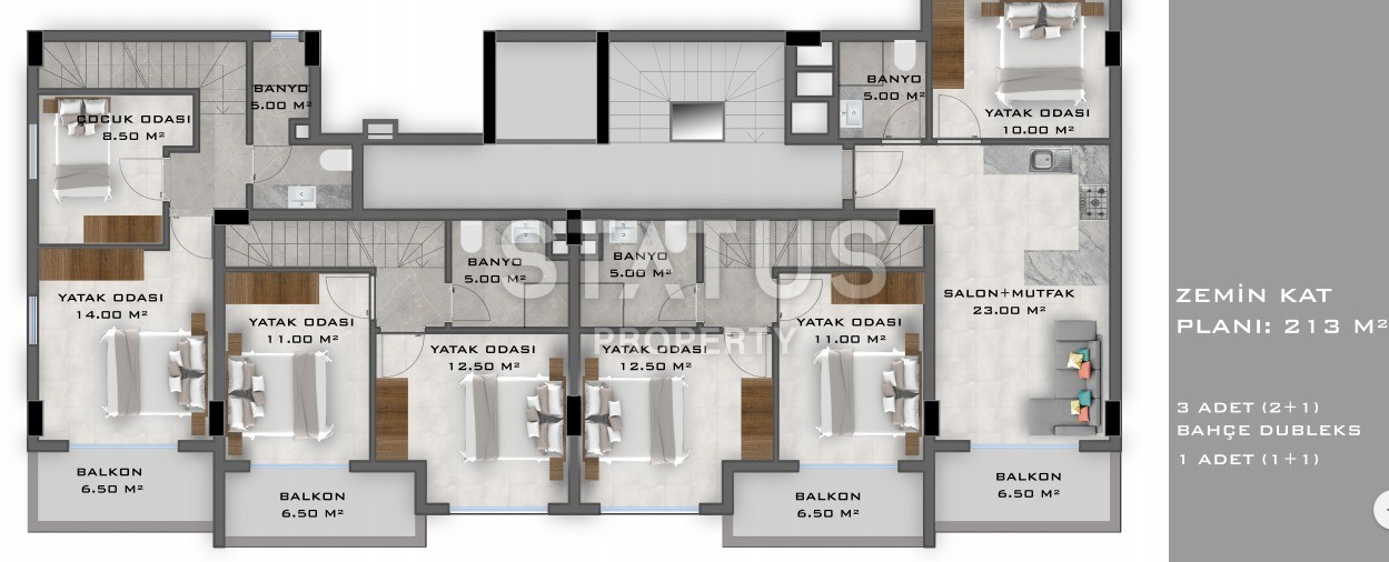 Двухкомнатные квартиры в новом комплексе в Обе, 55 м2 фото 24
