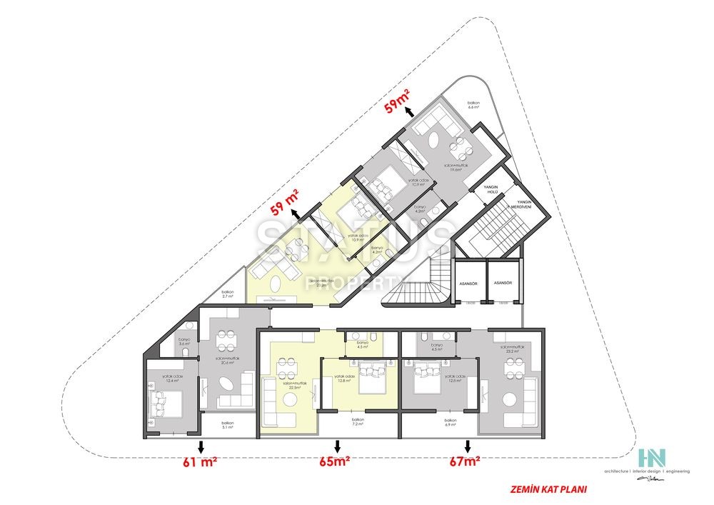 Инвестиционный проект в центре Алании возле пляжа Клеопатры фото 10