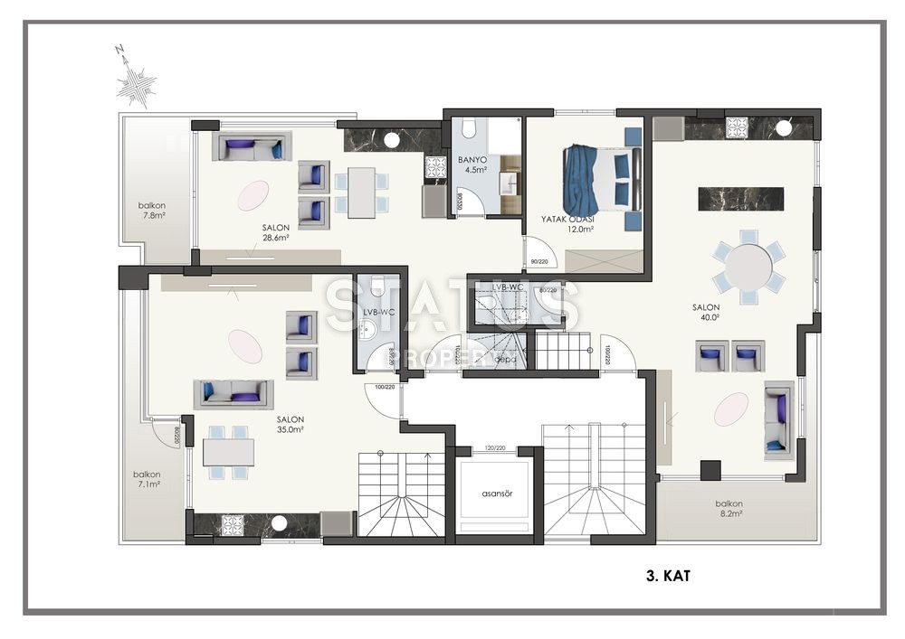 Новый жилой комплекс в центре Аланьи! Осталось всего 2 квартиры!!! 55-120 кв.м. фото 10