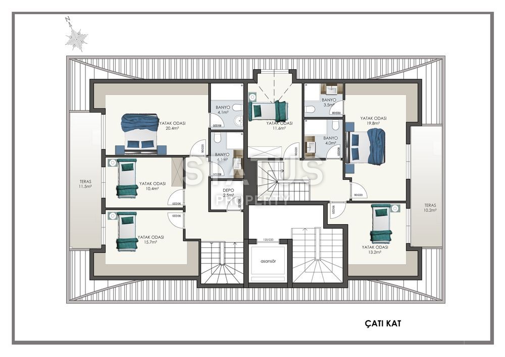 Новый жилой комплекс в центре Аланьи! Осталось всего 2 квартиры!!! 55-120 кв.м. фото 12