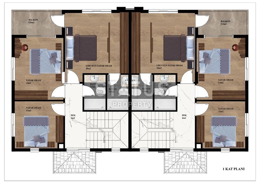 Новый комплекс вилл на этапе строительства от ведущего застройщика в Алании! фото 11
