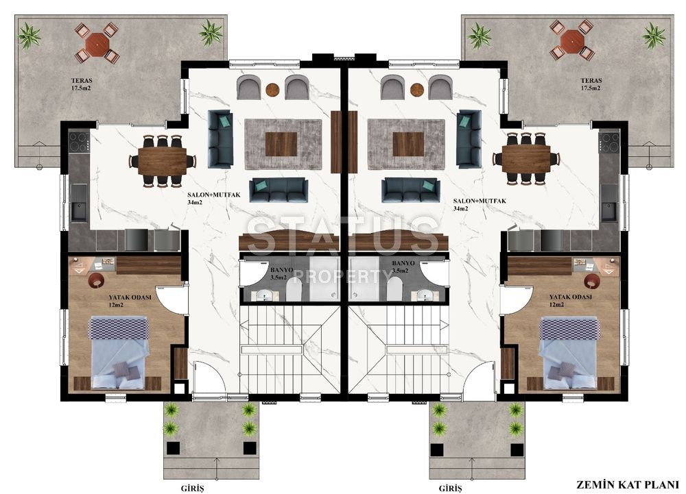 Новый комплекс вилл на этапе строительства от ведущего застройщика в Алании! фото 20