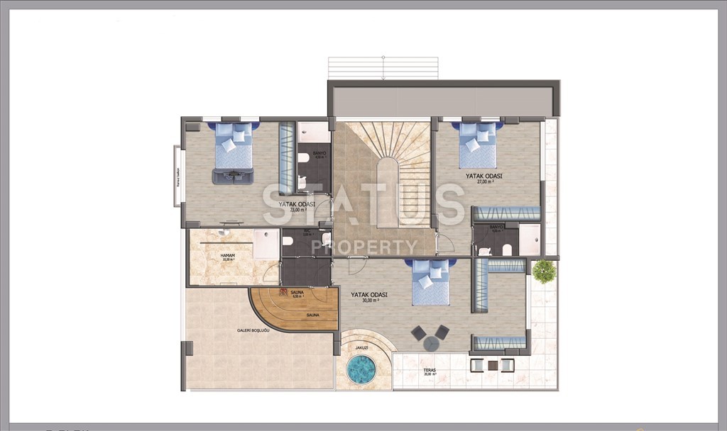 Luxurious detached villa 4+1 with a beautiful panorama, 550 m2. Kargicak, Alanya. фото 44