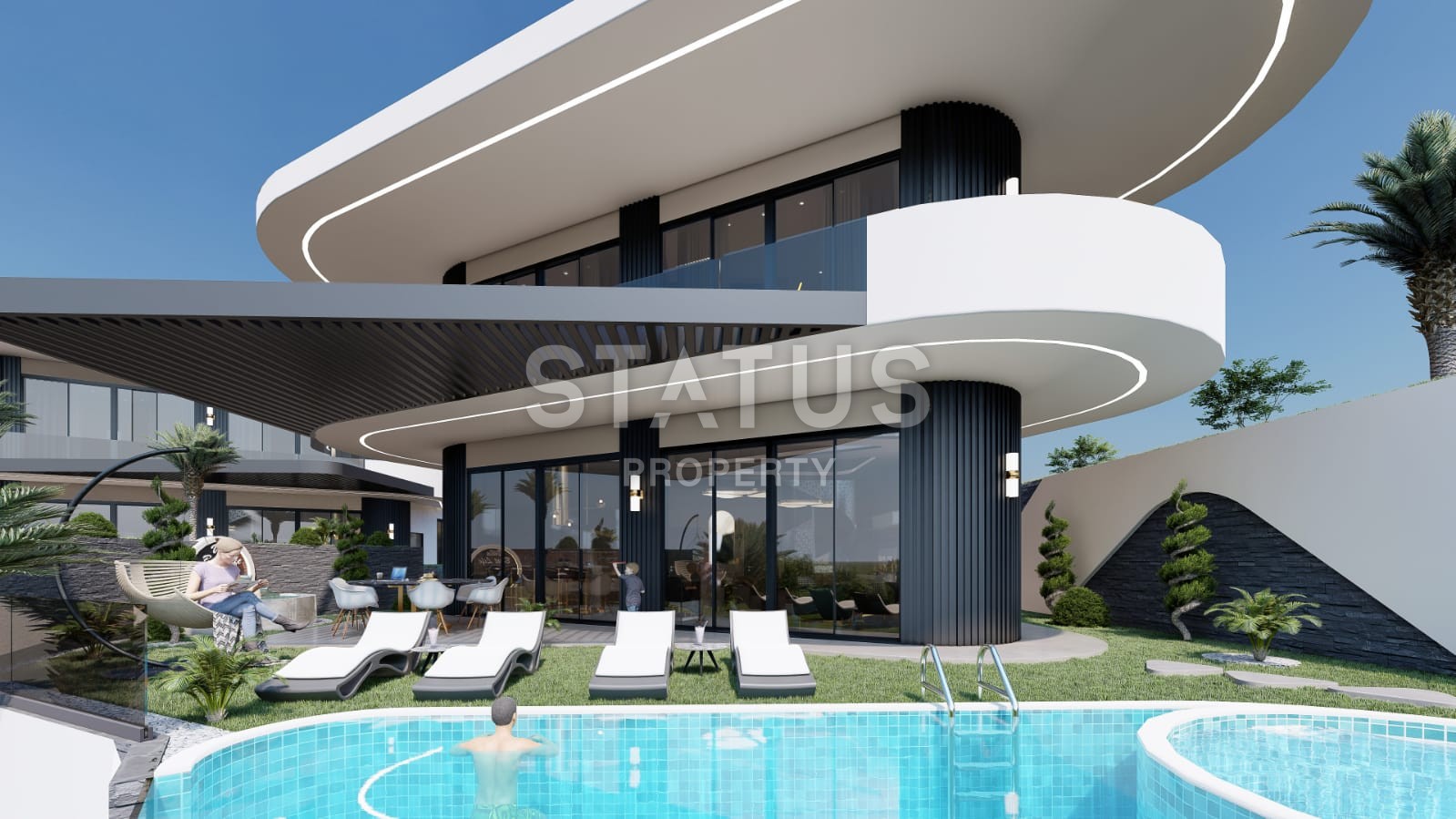 Two ultra-lux villas with panoramic views under construction, 1000 m2. Kargicak, Alanya. фото 8