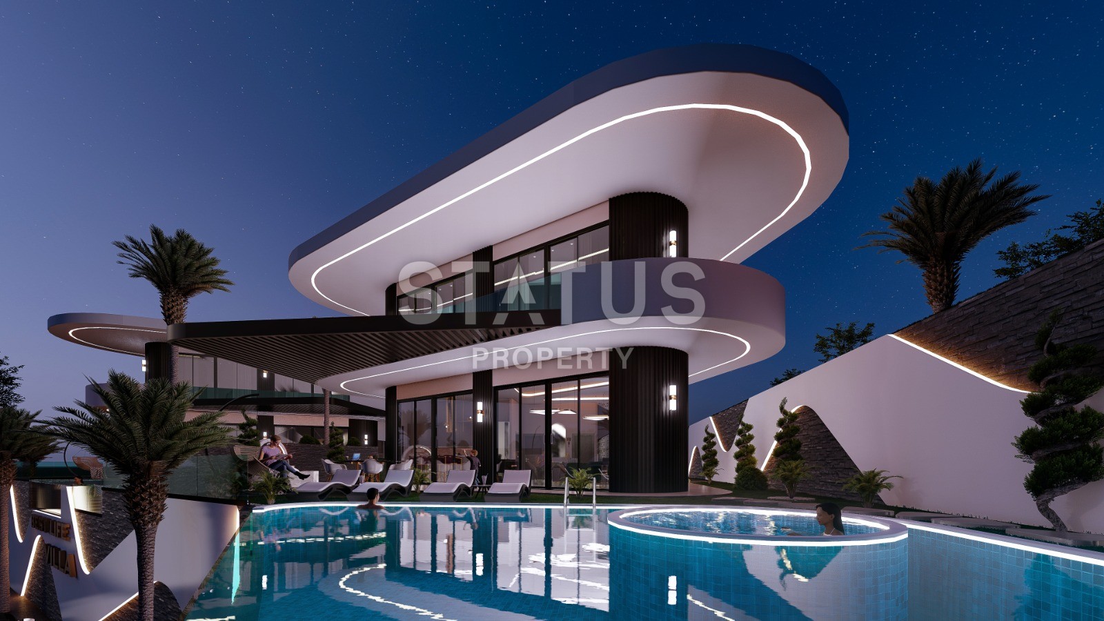 Two ultra-lux villas with panoramic views under construction, 1000 m2. Kargicak, Alanya. фото 11