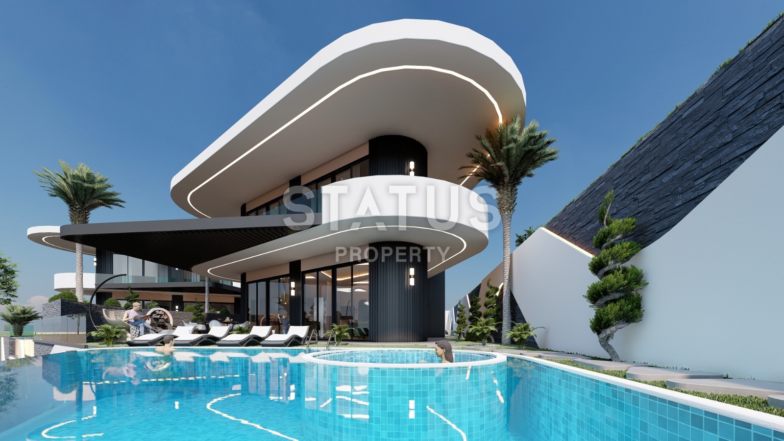 Two ultra-lux villas with panoramic views under construction, 1000 m2. Kargicak, Alanya. фото 16