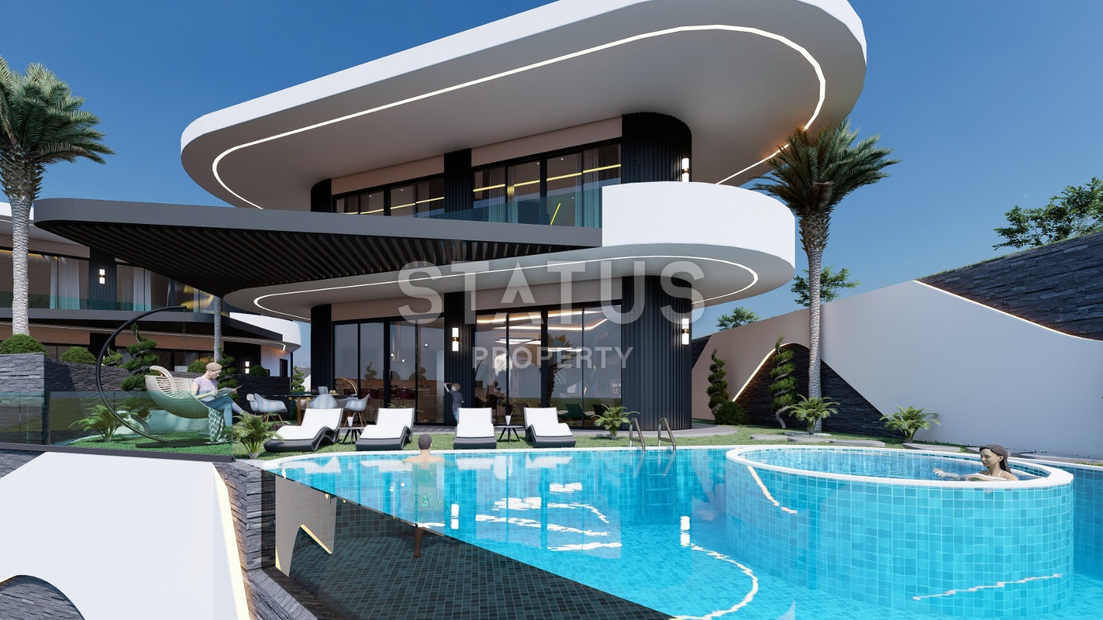 Two ultra-lux villas with panoramic views under construction, 1000 m2. Kargicak, Alanya. фото 17