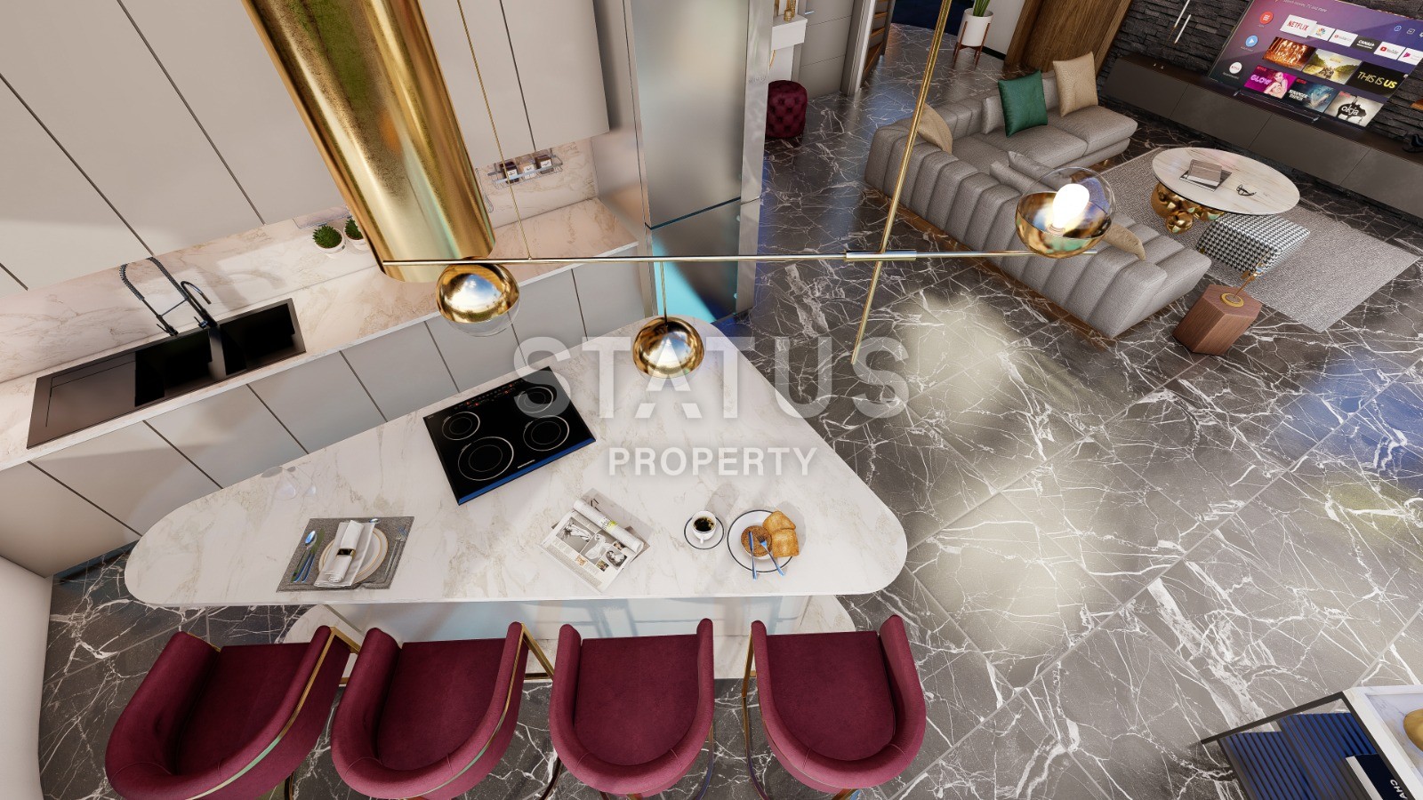 Two ultra-lux villas with panoramic views under construction, 1000 m2. Kargicak, Alanya. фото 25