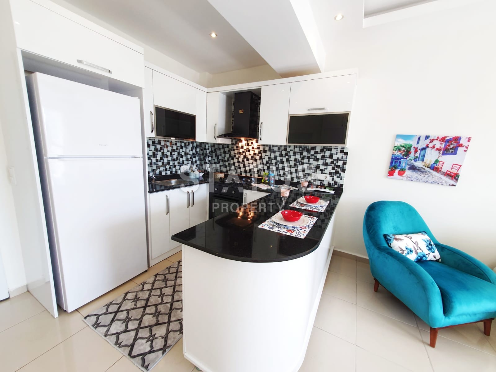 Квартира с мебелью в комплексе с бассейном в Махмутларе. 75 кв.м. фото 4