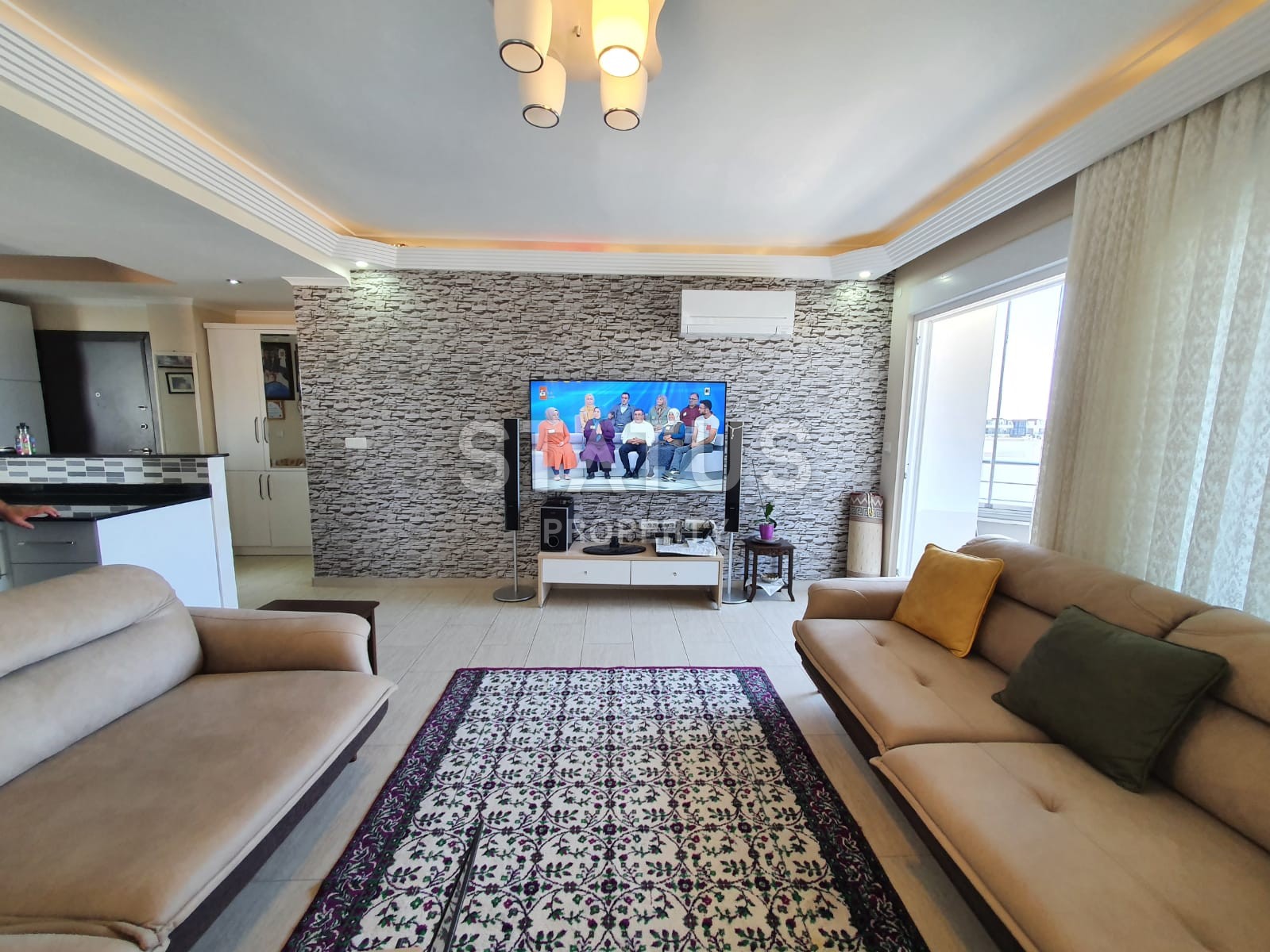 Трёхкомнатная квартира в Махмутларе с видом на море и горы фото 15