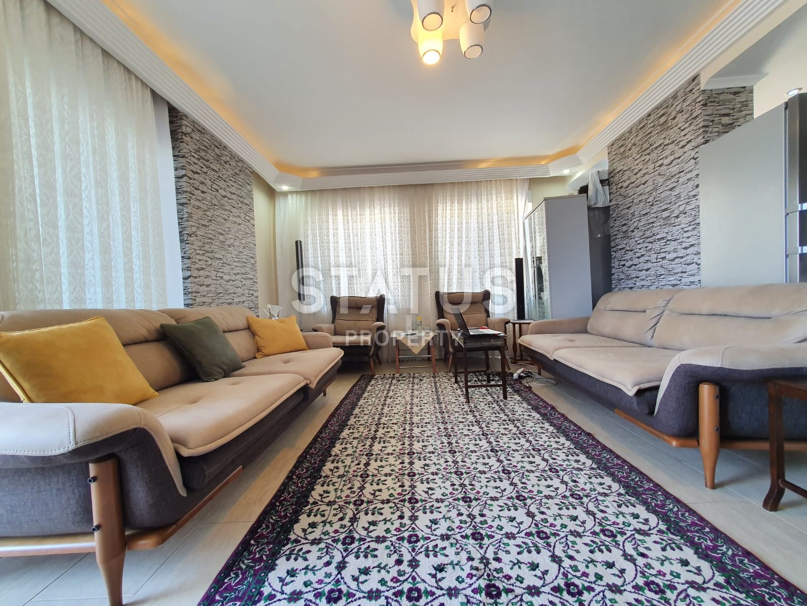 Трёхкомнатная квартира в Махмутларе с видом на море и горы фото 20