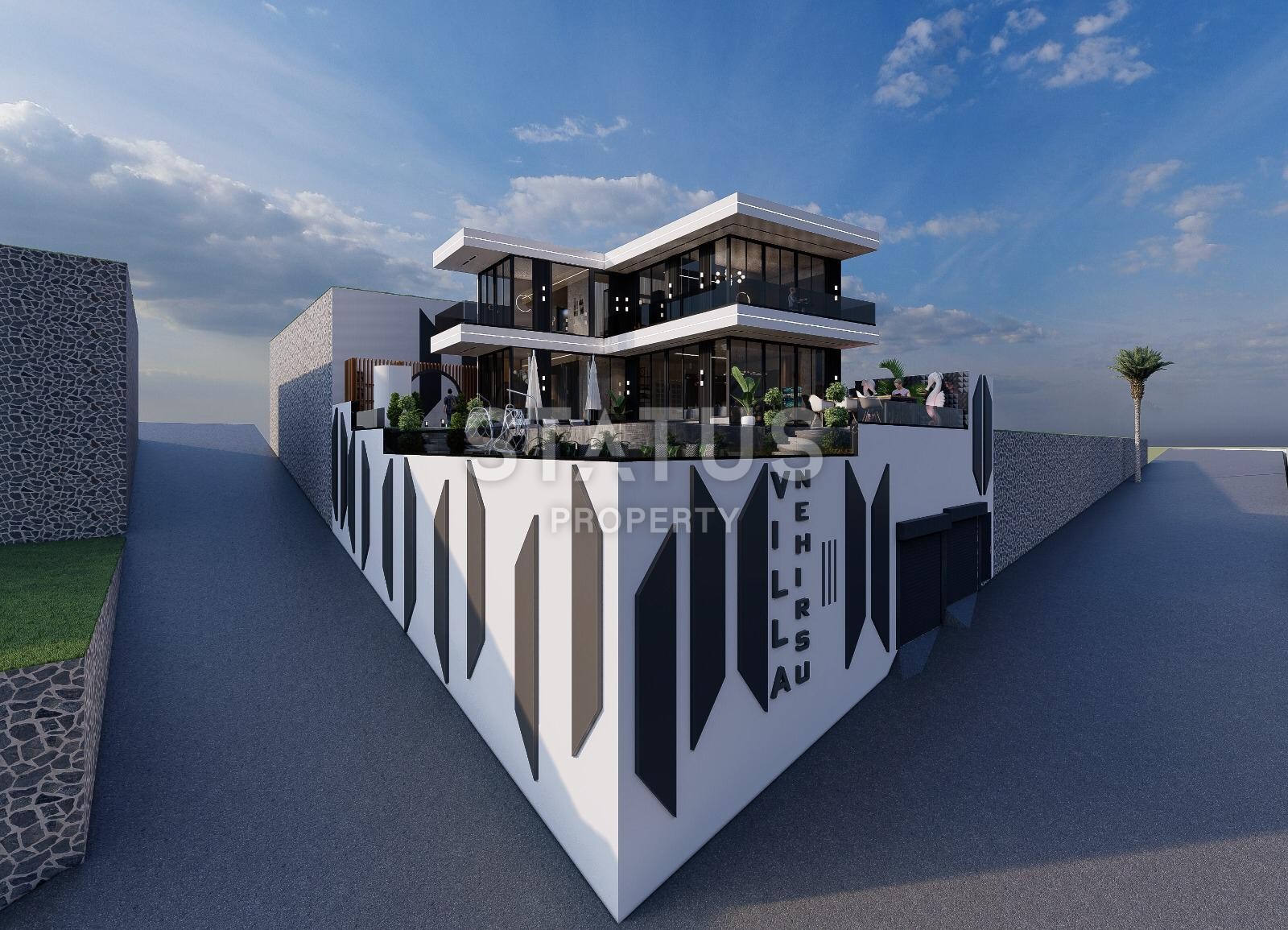 Elite villa 4+1 with sea view and infinity pool 460 m2 in Kargicak area. фото 7