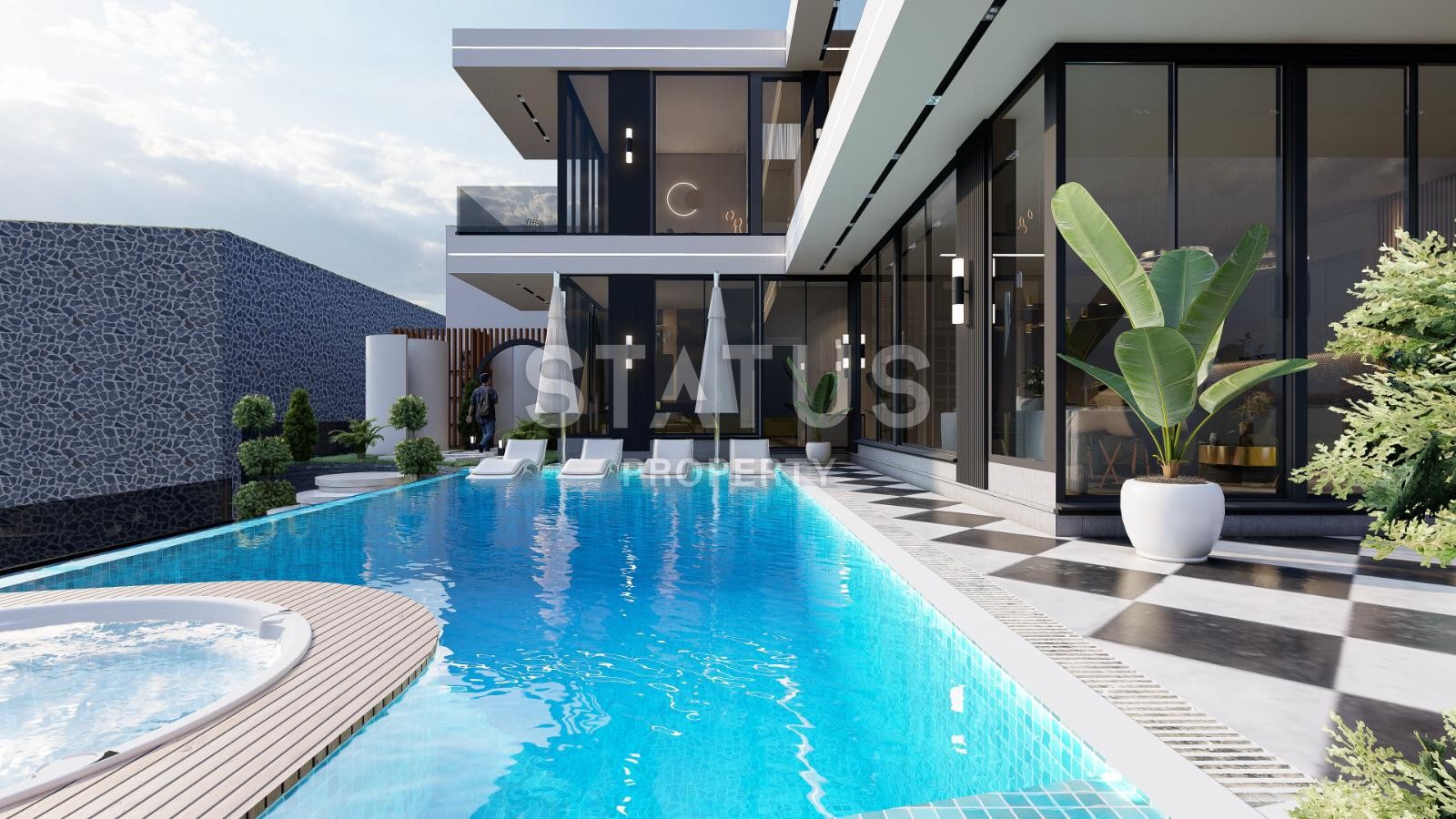 Elite villa 4+1 with sea view and infinity pool 460 m2 in Kargicak area. фото 8
