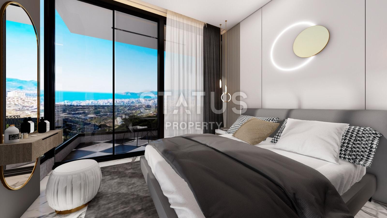 Elite villa 4+1 with sea view and infinity pool 460 m2 in Kargicak area. фото 11