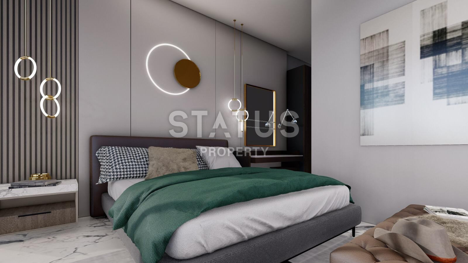 Elite villa 4+1 with sea view and infinity pool 460 m2 in Kargicak area. фото 12