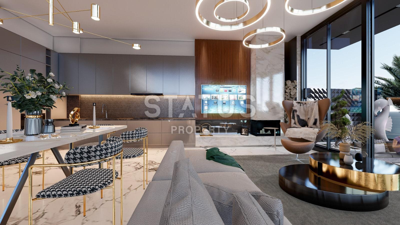 Elite villa 4+1 with sea view and infinity pool 460 m2 in Kargicak area. фото 20