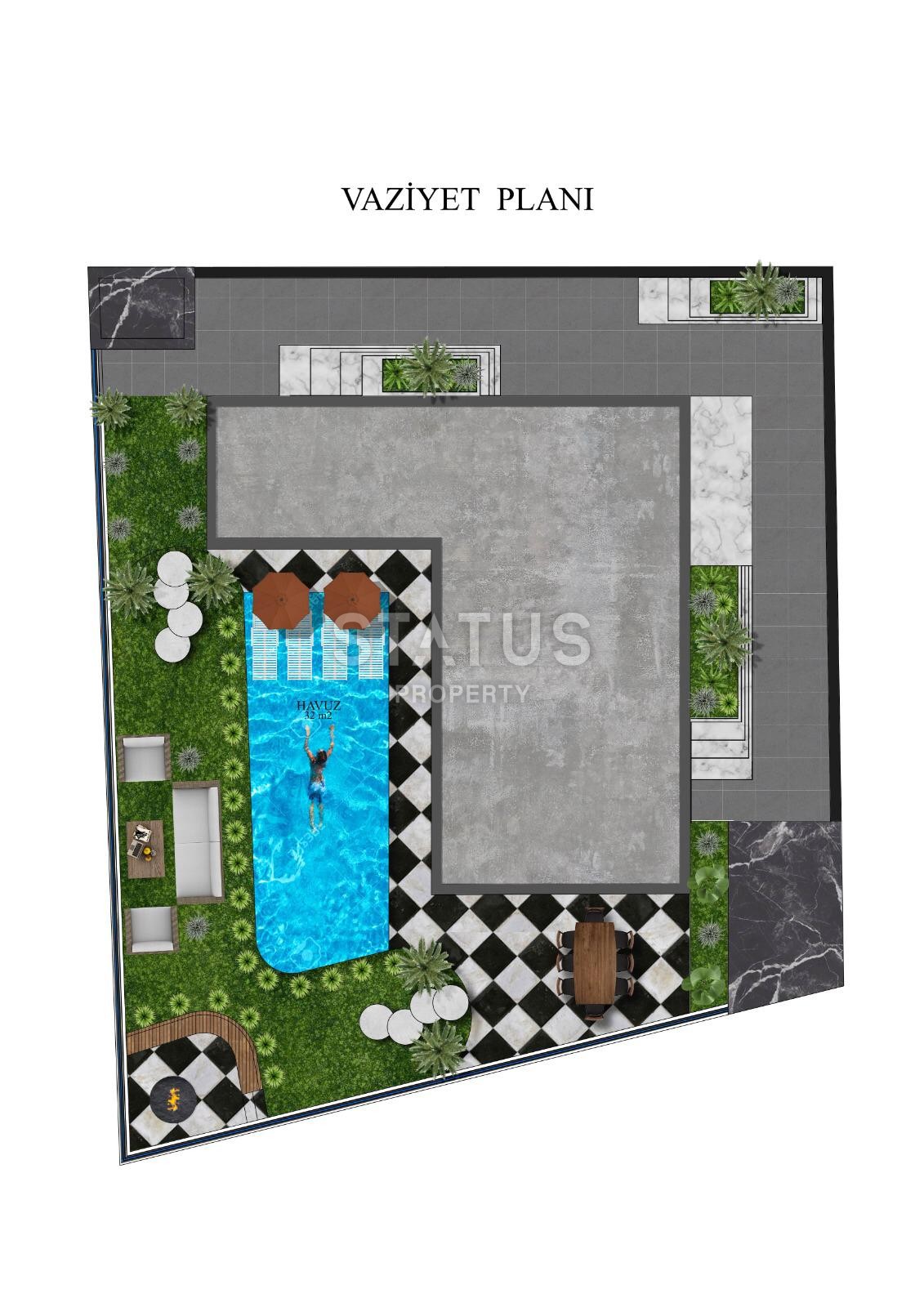 Elite villa 4+1 with sea view and infinity pool 460 m2 in Kargicak area. фото 23