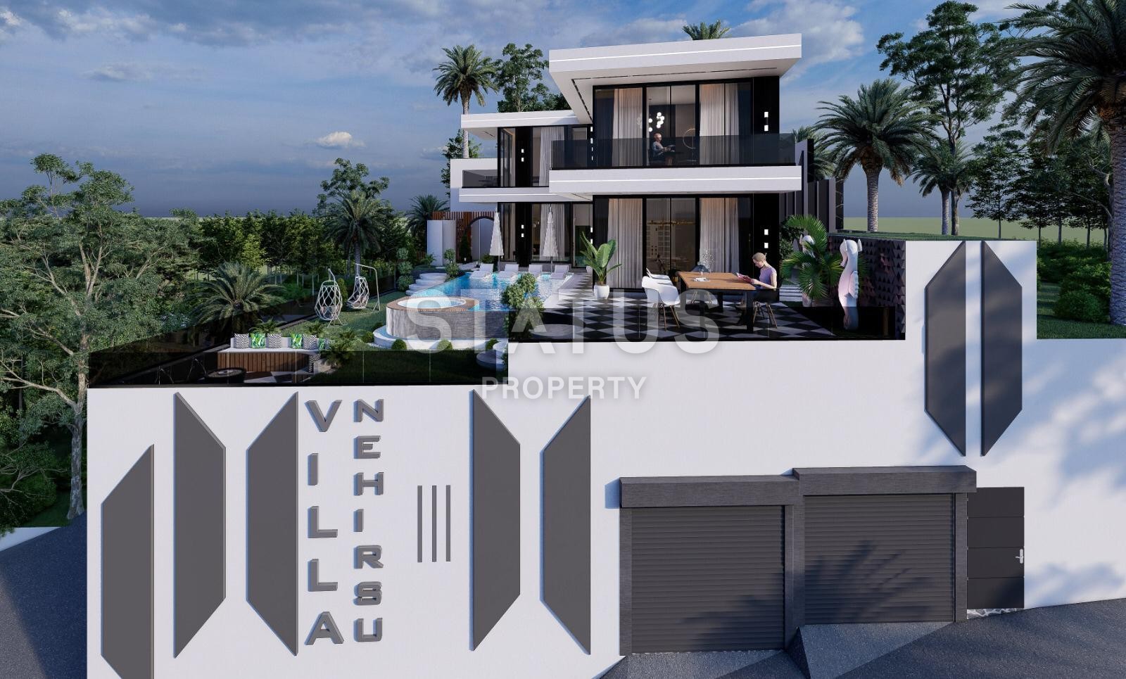 Elite villa 4+1 with sea view and infinity pool 460 m2 in Kargicak area. фото 24