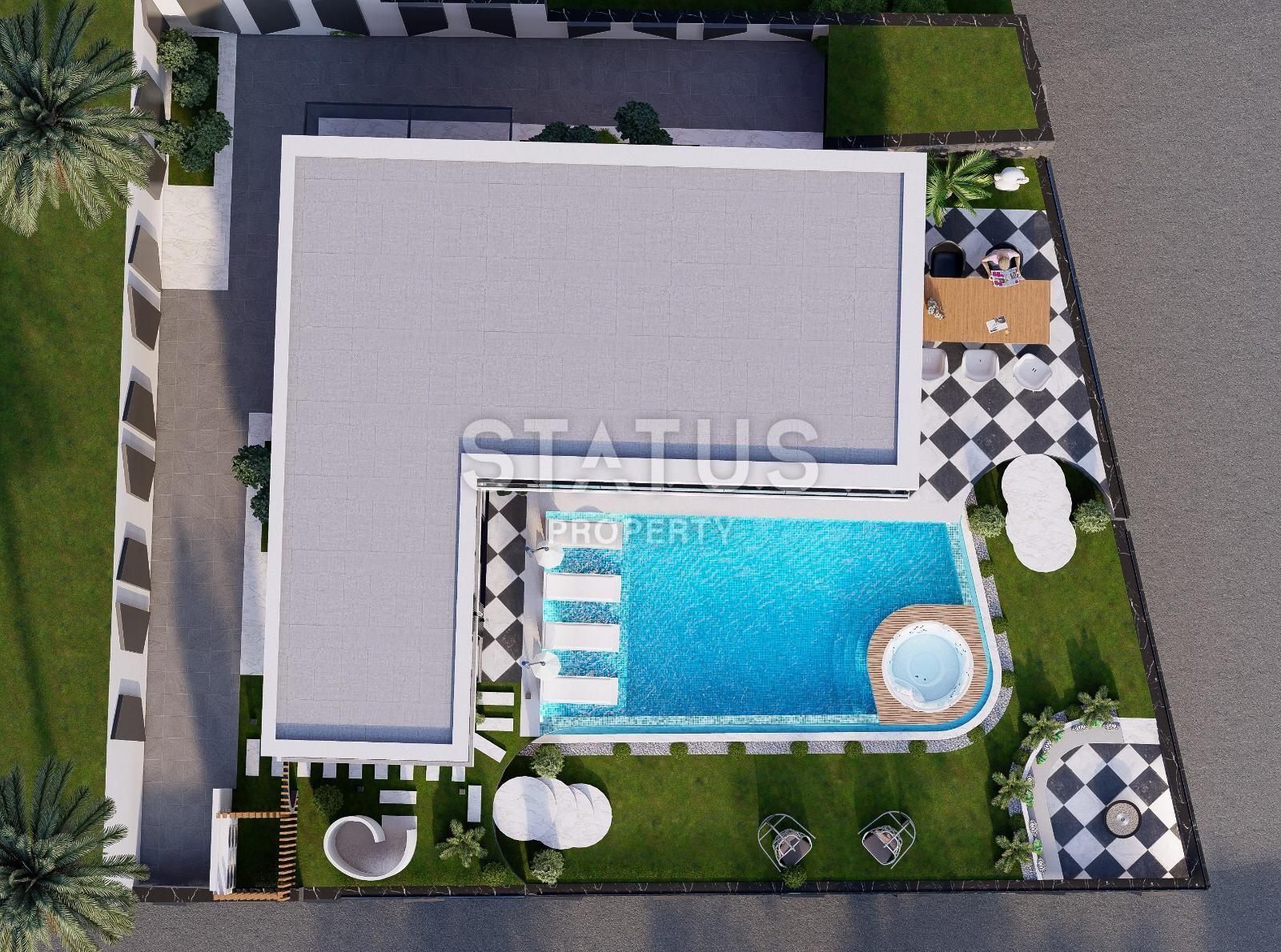 Elite villa 4+1 with sea view and infinity pool 460 m2 in Kargicak area. фото 26