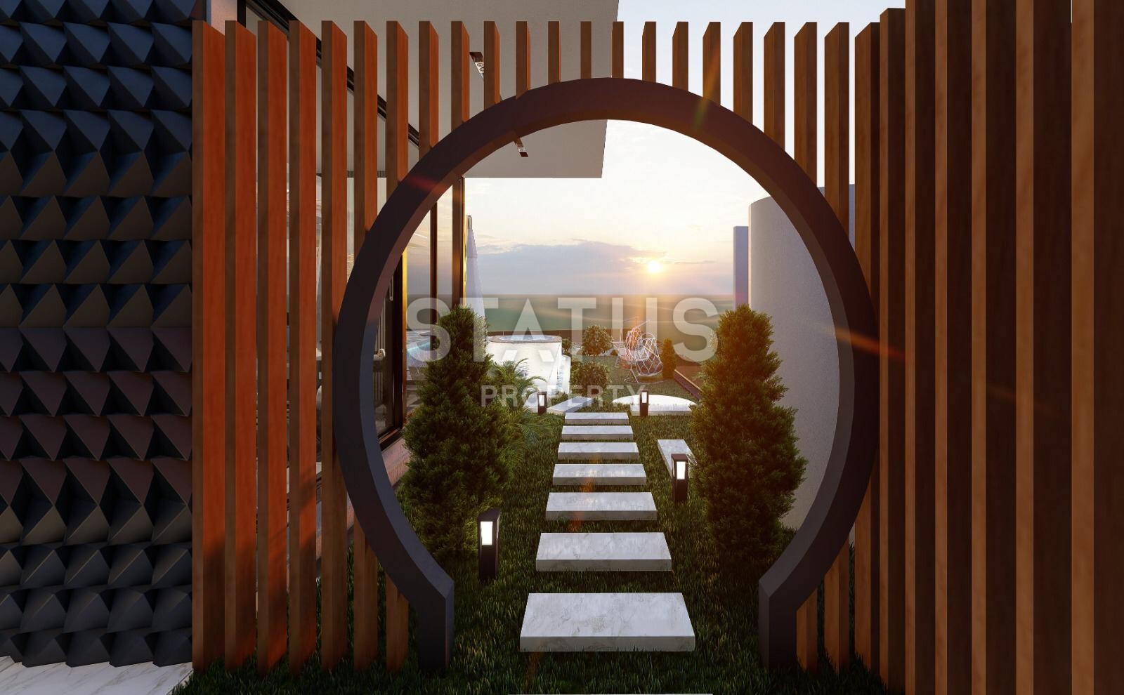 Elite villa 4+1 with sea view and infinity pool 460 m2 in Kargicak area. фото 27