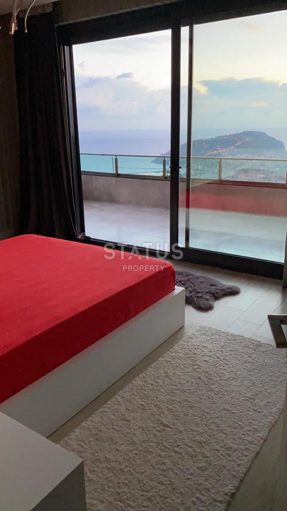 Шикарная вилла планировки 3+1, 1040м2 с собственной территорией, завораживающий вид на крепость Алании, районе Тепе фото 19