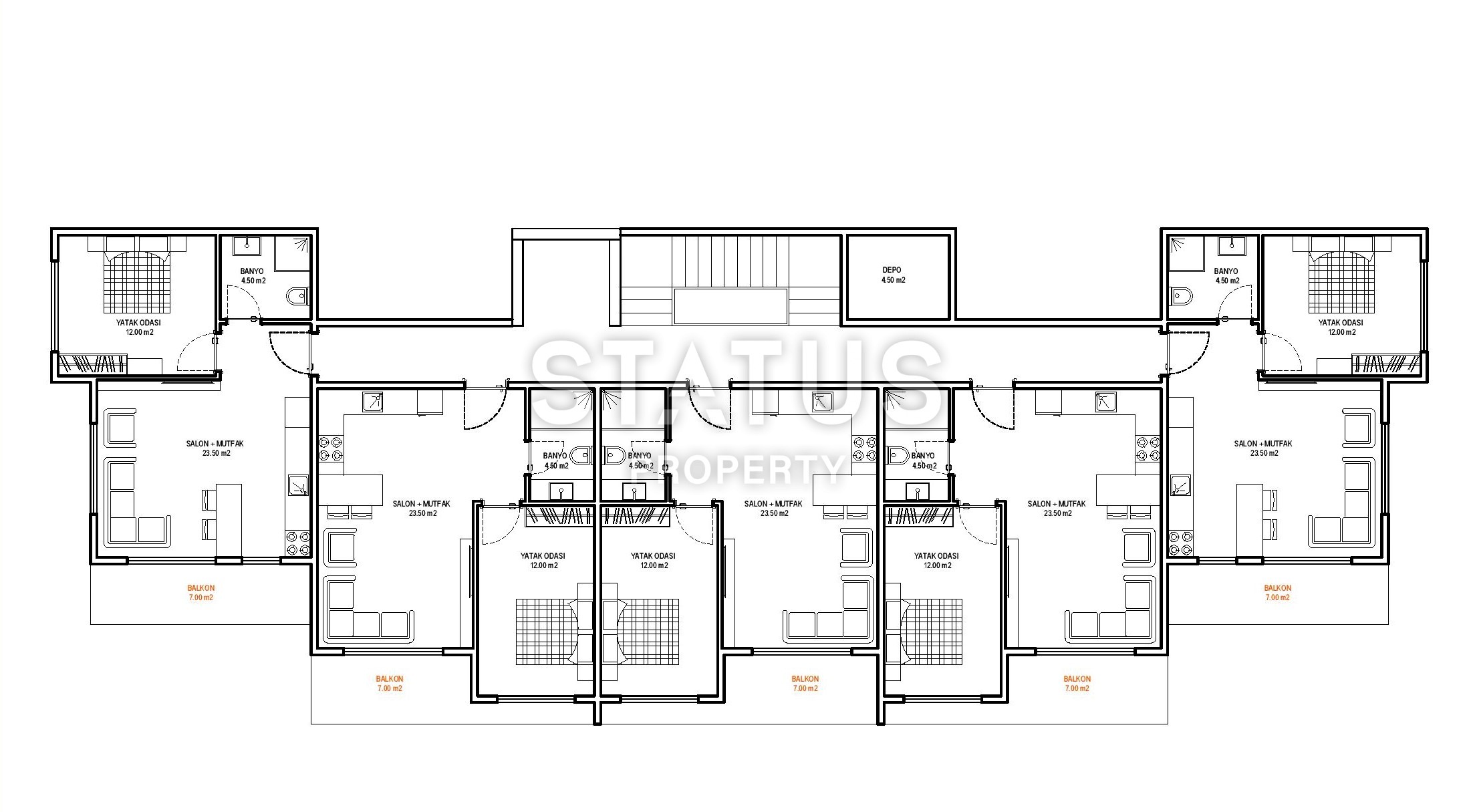 Последние дуплексы планировки 2+1 в комплексе класса люкс на финальной стадии строительства в районе Авсаллар. фото 36