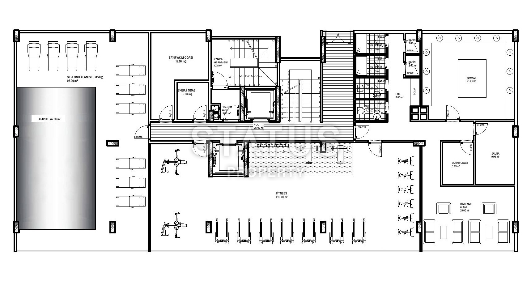 Последние дуплексы планировки 2+1 в комплексе класса люкс на финальной стадии строительства в районе Авсаллар. фото 37