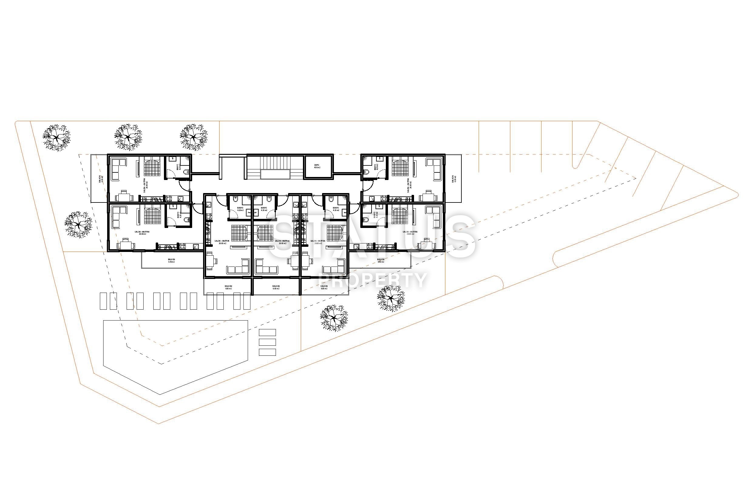 Последние дуплексы планировки 2+1 в комплексе класса люкс на финальной стадии строительства в районе Авсаллар. фото 38