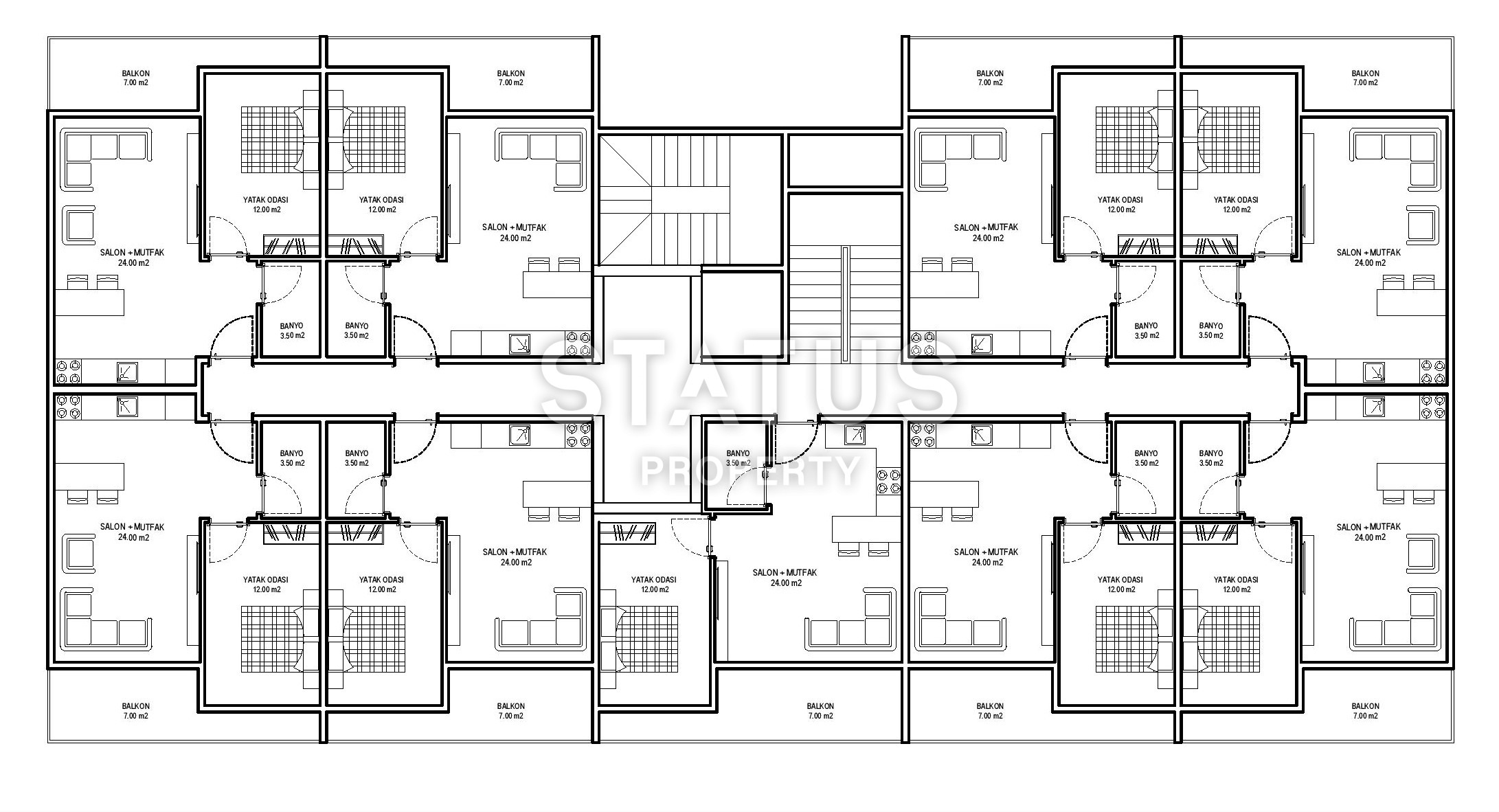 Последние дуплексы планировки 2+1 в комплексе класса люкс на финальной стадии строительства в районе Авсаллар. фото 39