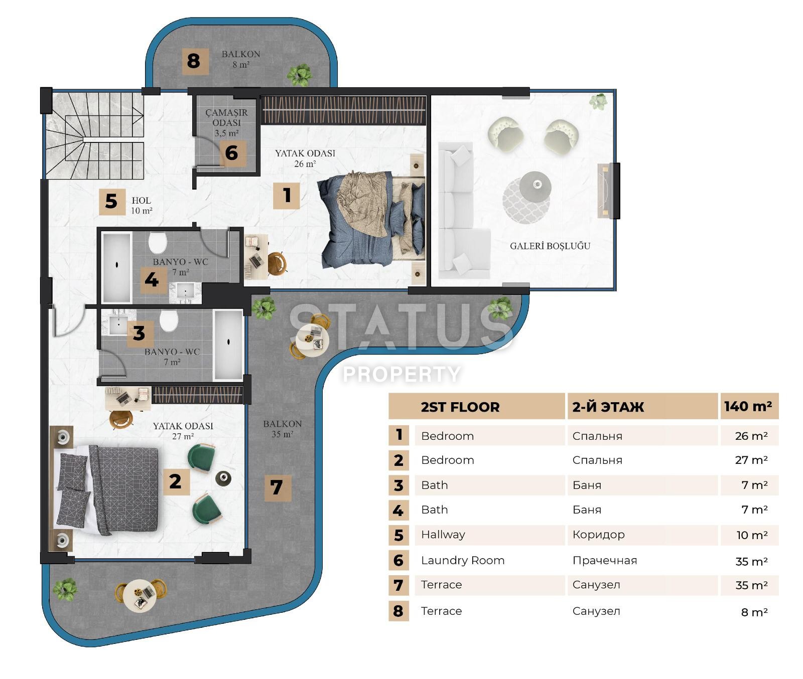 Luxury villa 6+1 under construction. Guaranteed Citizenship! 445 m2 фото 24
