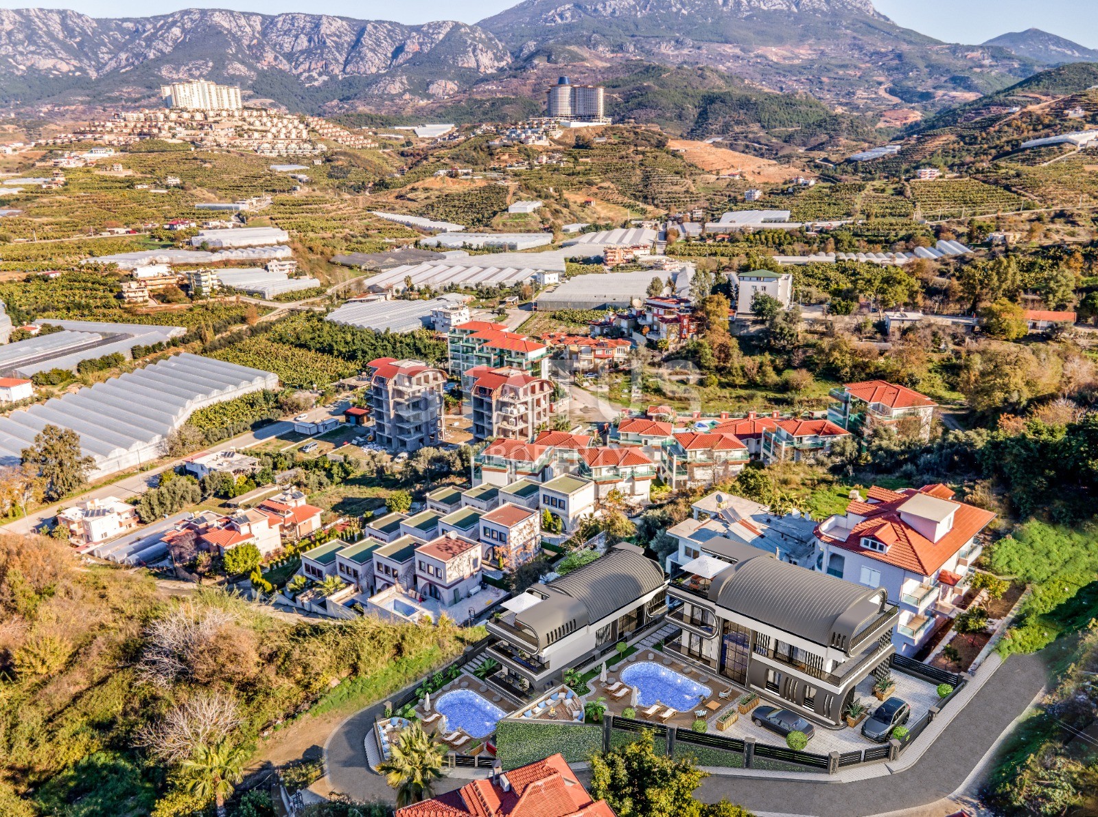 Две отдельно стоящие виллы 5+1 с бассейном и садом на территории, 500 м2. Каргыджак, Алания. фото 40