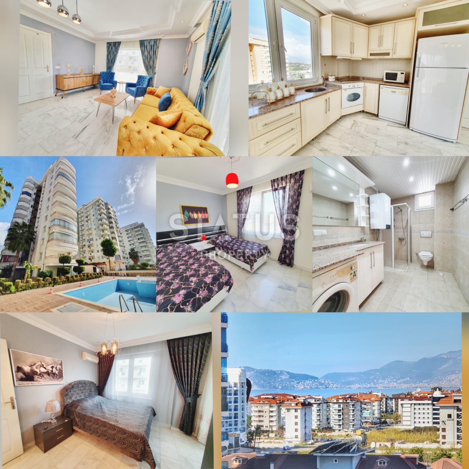 Апартаменты 2+1 с видом на море и крепость, 110 м2. Махмутлар, Алания. фото 11