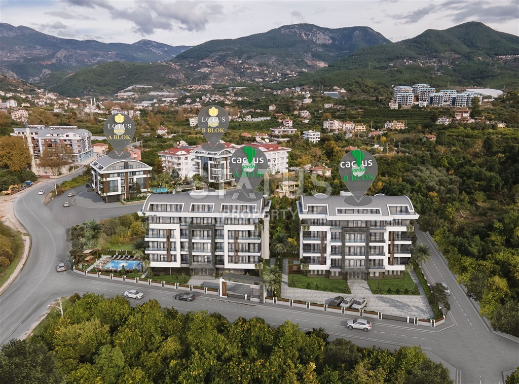 Apartments of different layouts in a complex under construction from 99m2. Both, Alanya.+commerce фото 9