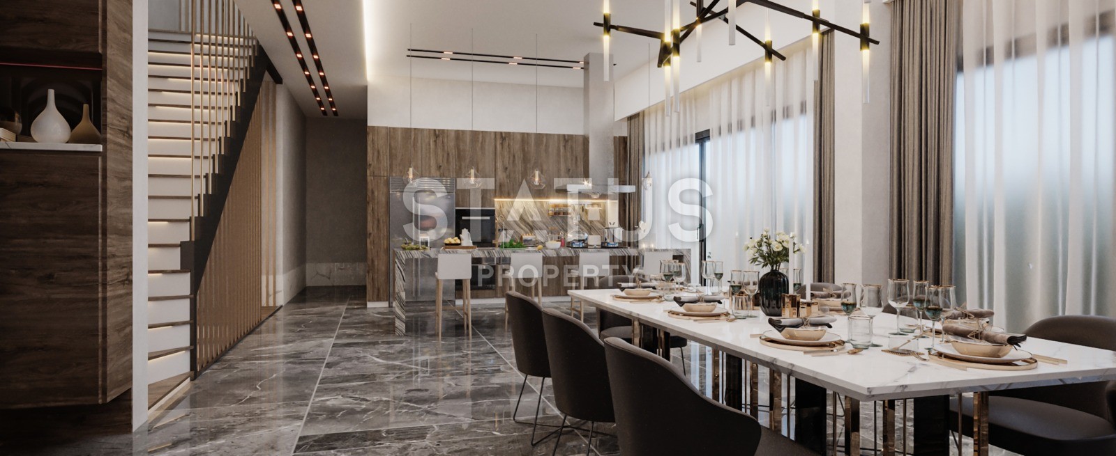 Новый и уникальный комплекс вилл в районе Каргыджак, 616 м2. фото 17