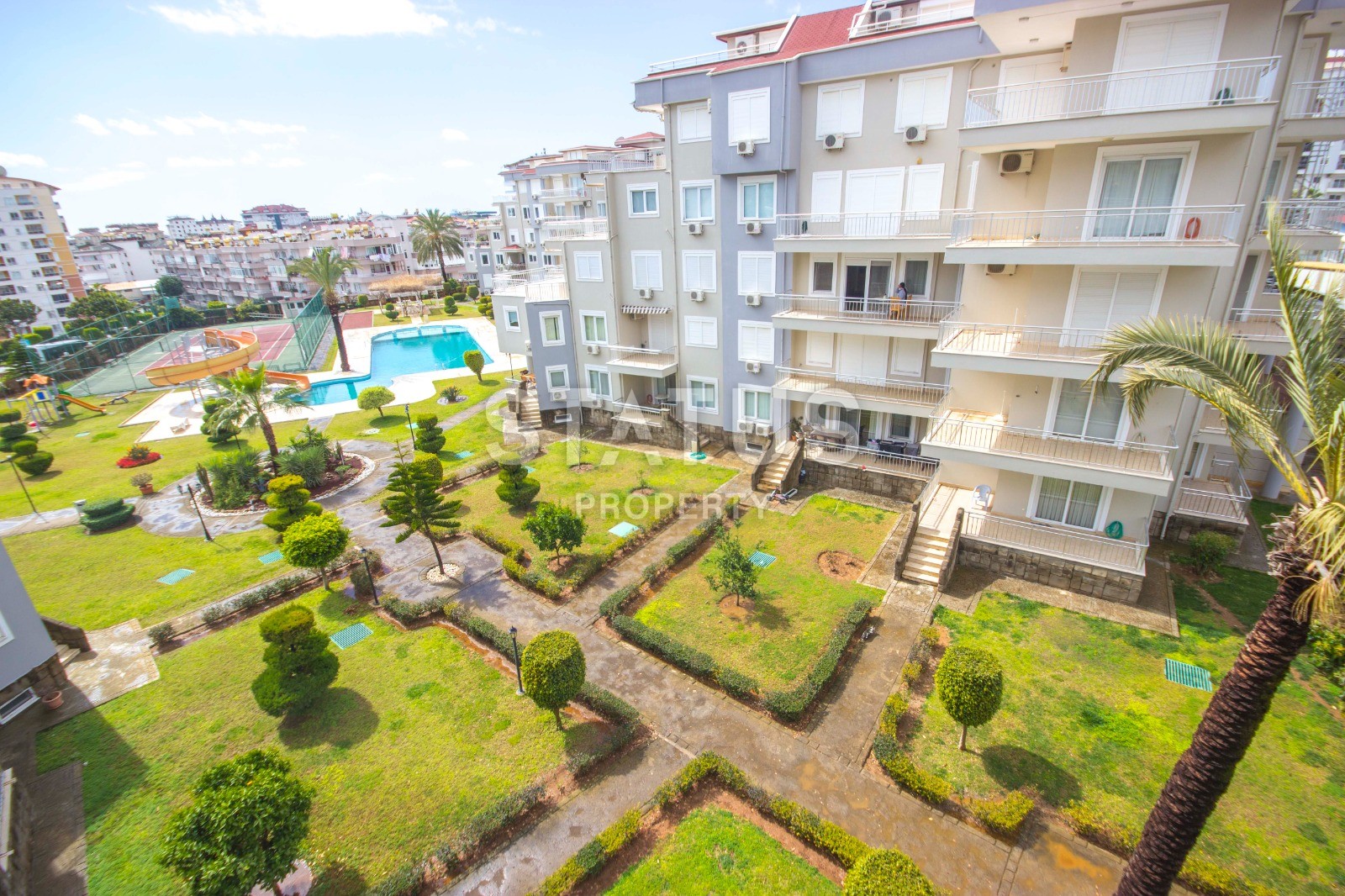 Апартаменты 1+1, 70 кв.м. в комплексе с большой территорией и низкоэтажной постройкой. Джикджилли, Алания. фото 25