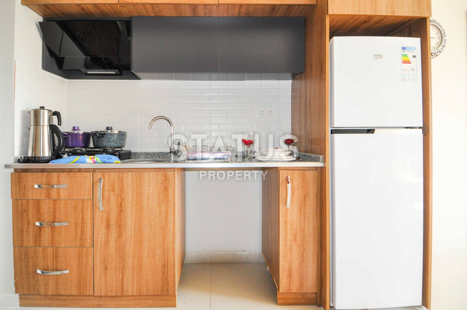 Двухкомнатная квартира 48 кв.м., укомплектованная мебелью в новом доме. Махмутлар, Алания. фото 10