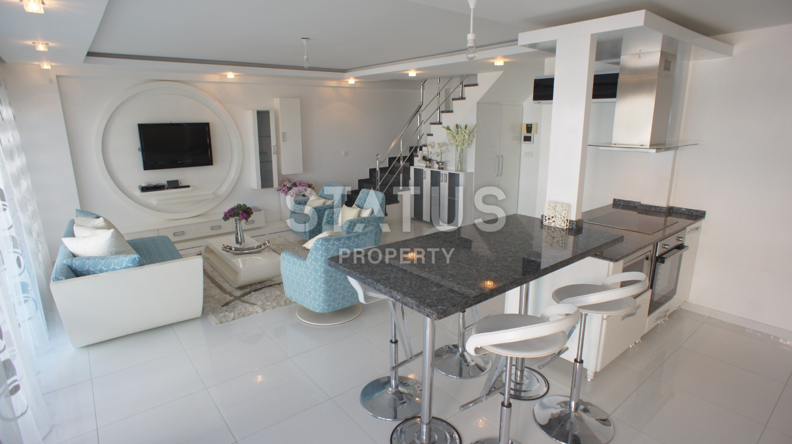 Уютная двухуровневая квартира 108 м2 с видом на море в районе Кестель фото 11