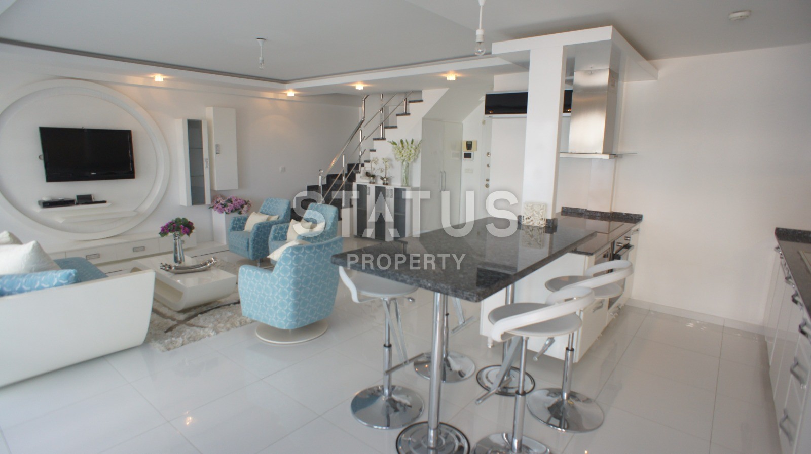 Уютная двухуровневая квартира 108 м2 с видом на море в районе Кестель фото 14