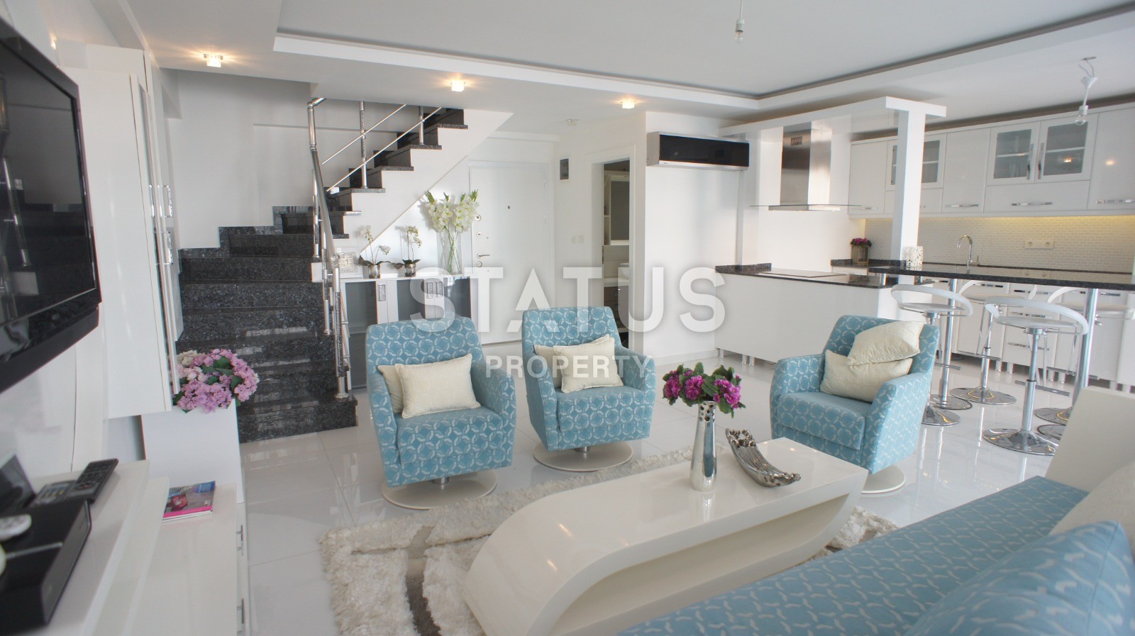 Уютная двухуровневая квартира 108 м2 с видом на море в районе Кестель фото 29