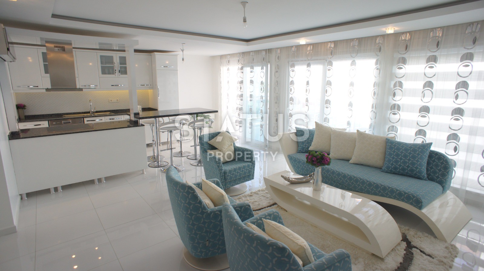 Уютная двухуровневая квартира 108 м2 с видом на море в районе Кестель фото 30