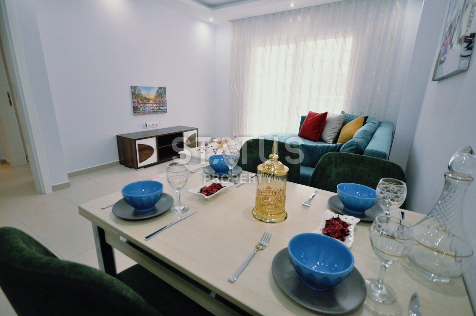 Квартира с новой мебелью в комплексе с бассейном в Махмутларе в 400 метрах от моря. 65 кв.м. фото 14