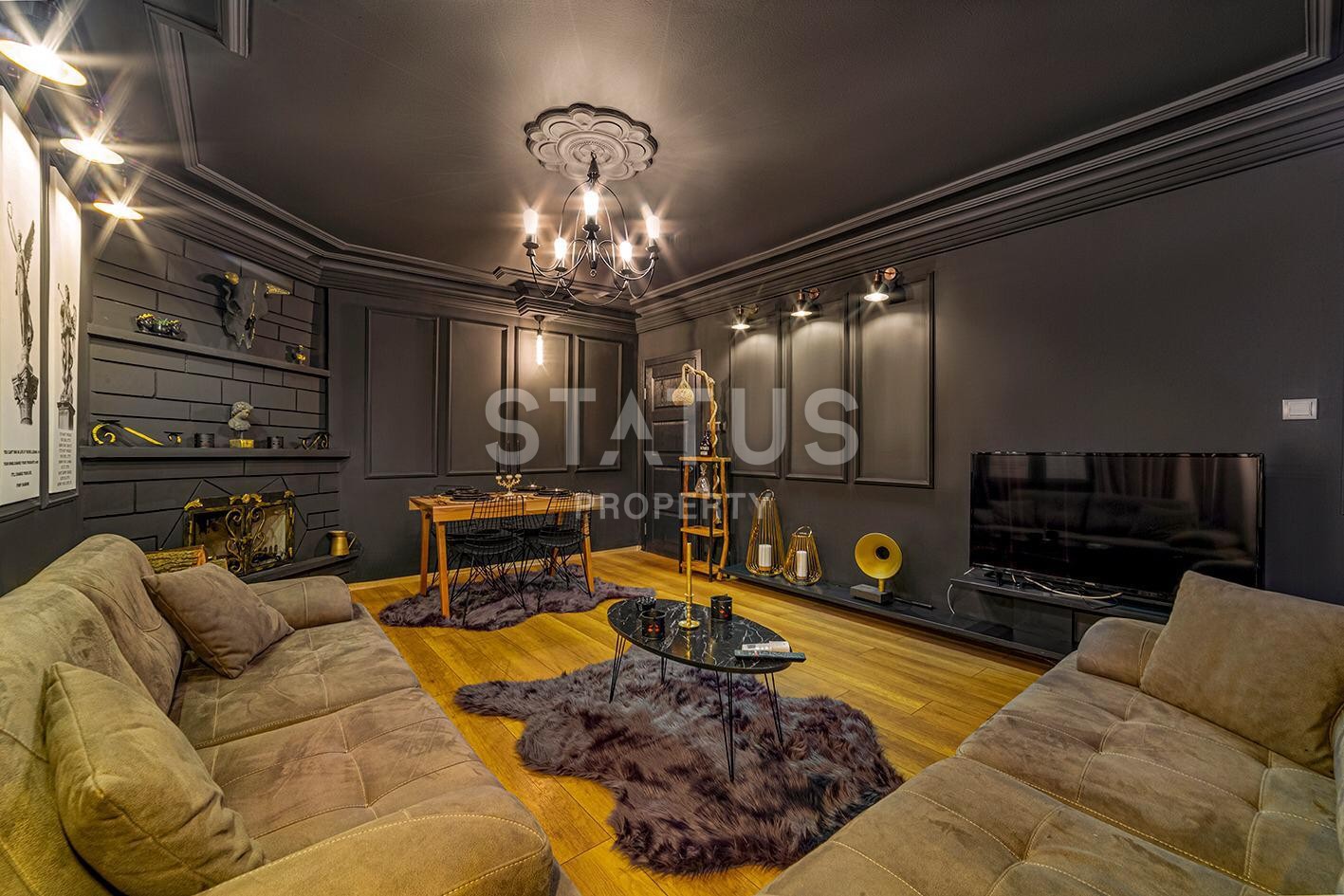 Дизайнерская квартира 1+1 с камином, 55 м2 в центре Алании. фото 6