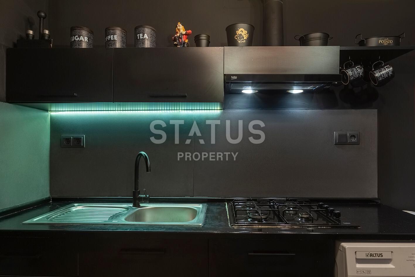 Дизайнерская квартира 1+1 с камином, 55 м2 в центре Алании. фото 7