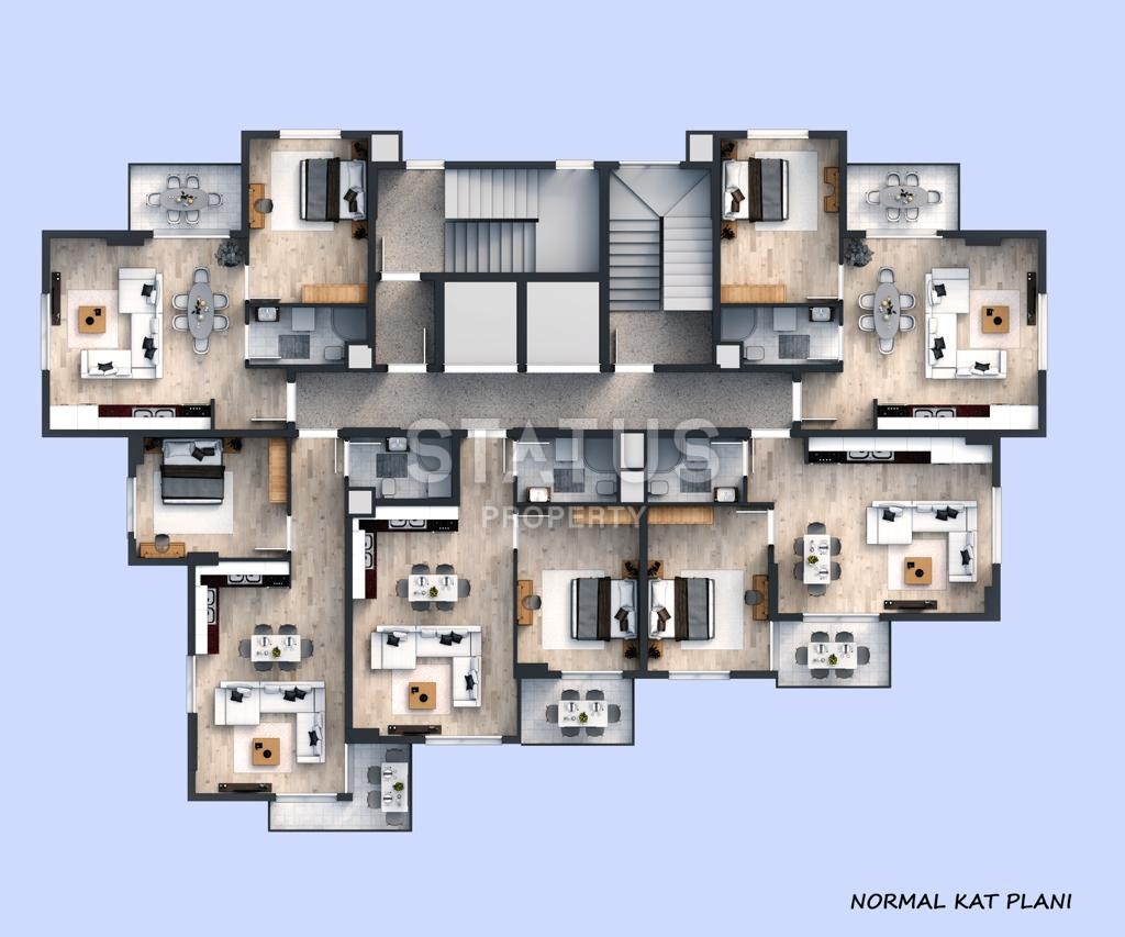Новый проект с просторными апартаментами на стадии котлована в Авсалларе фото 7