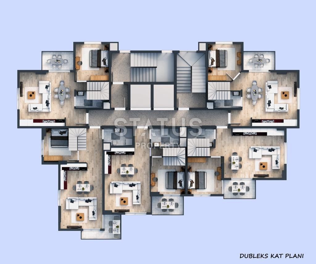 Новый проект с просторными апартаментами на стадии котлована в Авсалларе фото 8