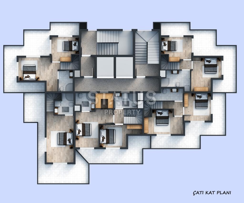 Новый проект с просторными апартаментами на стадии котлована в Авсалларе фото 9