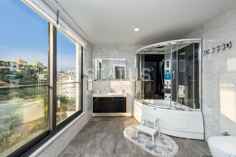 Luxurious duplex in Kestel with an equipped terrace and sea views, 186m2 фото 15