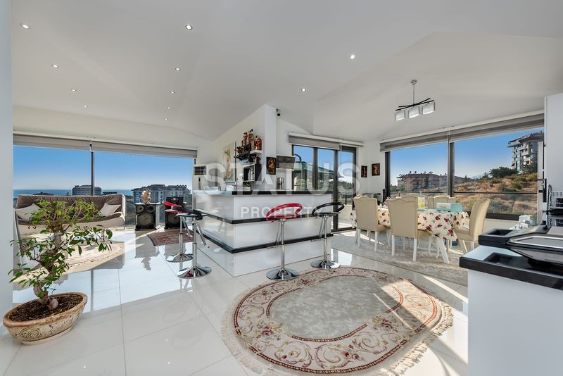 Luxurious duplex in Kestel with an equipped terrace and sea views, 186m2 фото 27