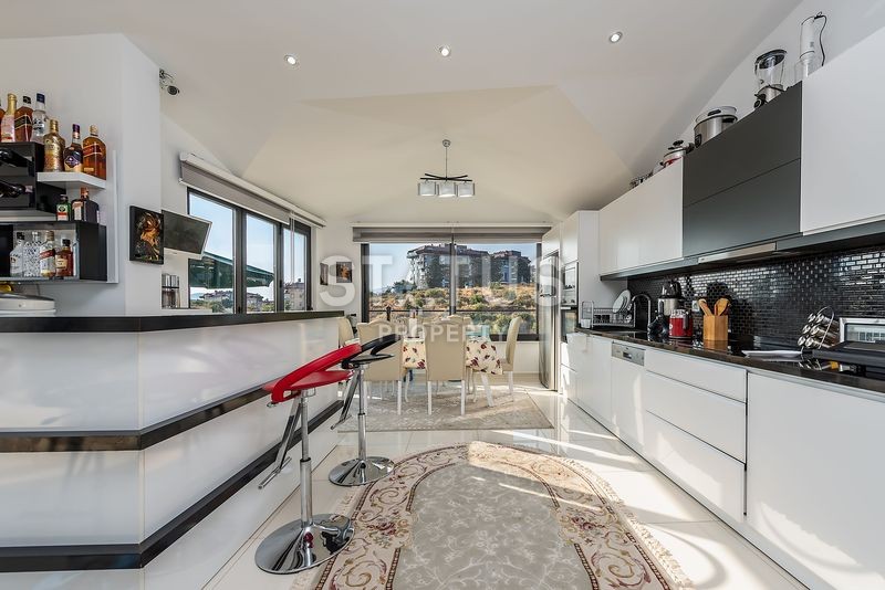 Luxurious duplex in Kestel with an equipped terrace and sea views, 186m2 фото 28