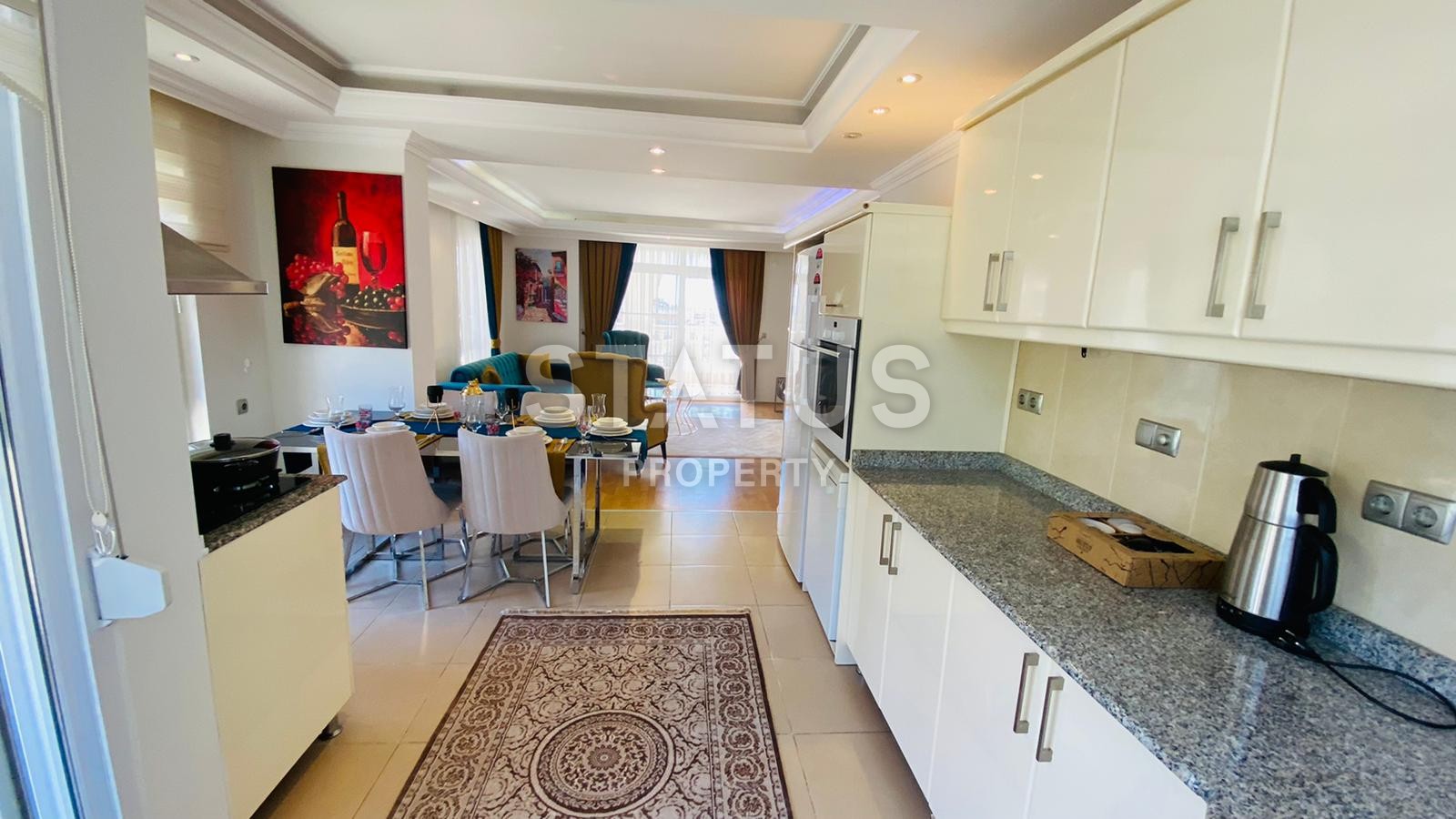 Furnished three-room apartment with sea view, 125 m2 фото 9